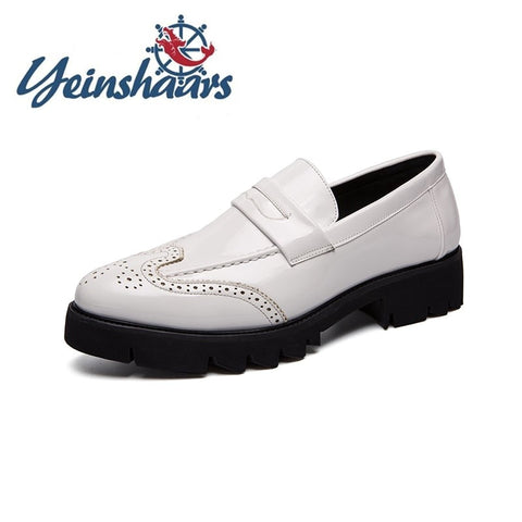 Men White Dress Loafers Fashion