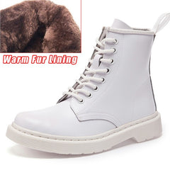 Soft Split Leather Women White Ankle Boots