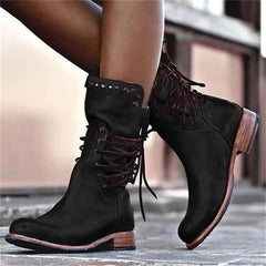 Women Leather Mid Calf Boots