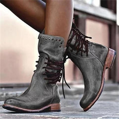 Women Leather Mid Calf Boots